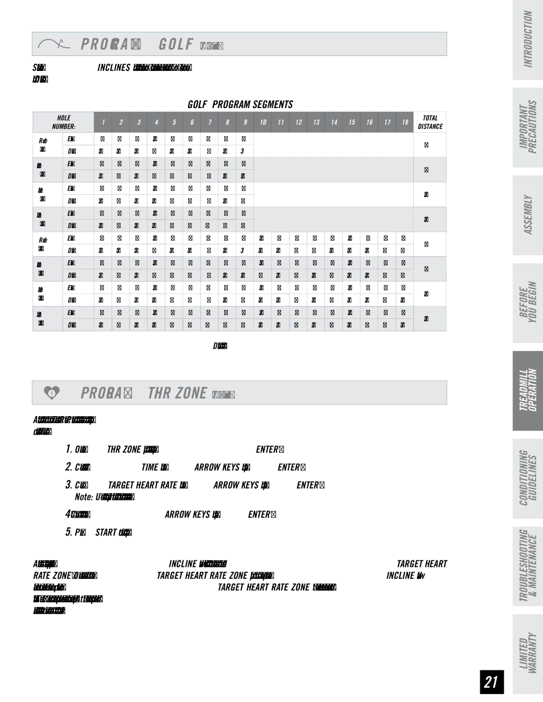 Horizon Fitness T74 manual O G R a M Golf T73 model 