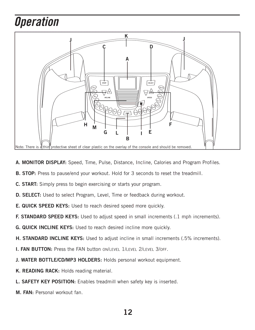 Horizon Fitness T805, T605 manual Operation 