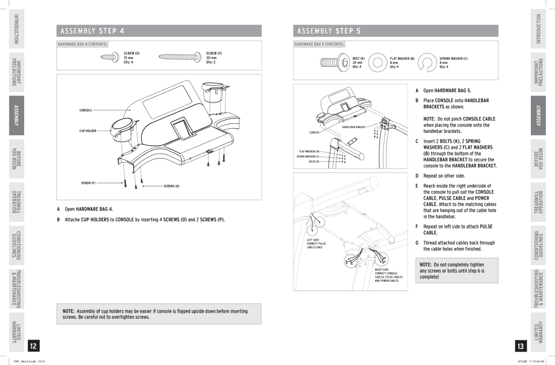 Horizon Fitness T901 manual Repeat on left side to attach pulse cable, YOU Begin 