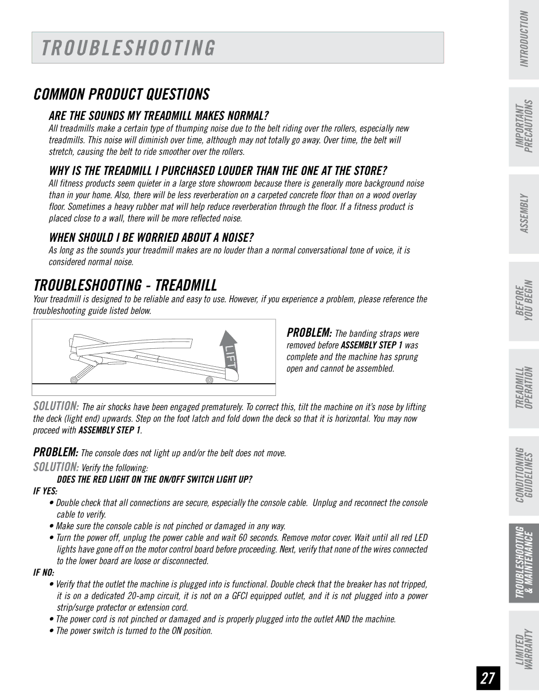 Horizon Fitness T95 Common Product Questions, Troubleshooting Treadmill, Are the Sounds MY Treadmill Makes NORMAL? 