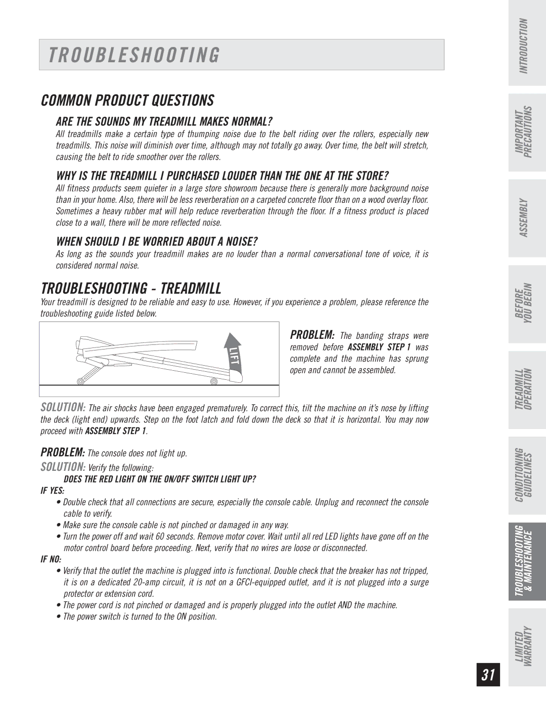 Horizon Fitness WT950 Common Product Questions, Troubleshooting Treadmill, Are the Sounds MY Treadmill Makes NORMAL? 