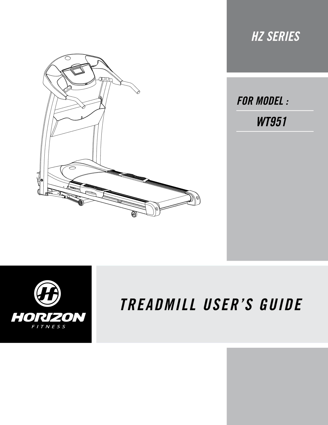 Horizon Fitness WT951 manual Treadmill USER’S Guide 