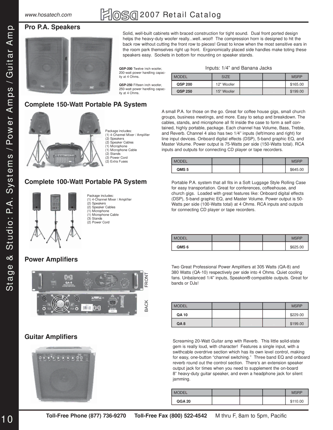 Hosa Technology Audio Digital Solutions manual Amps / Guitar Amp, Stage & Studio P.A. Systems / Power 