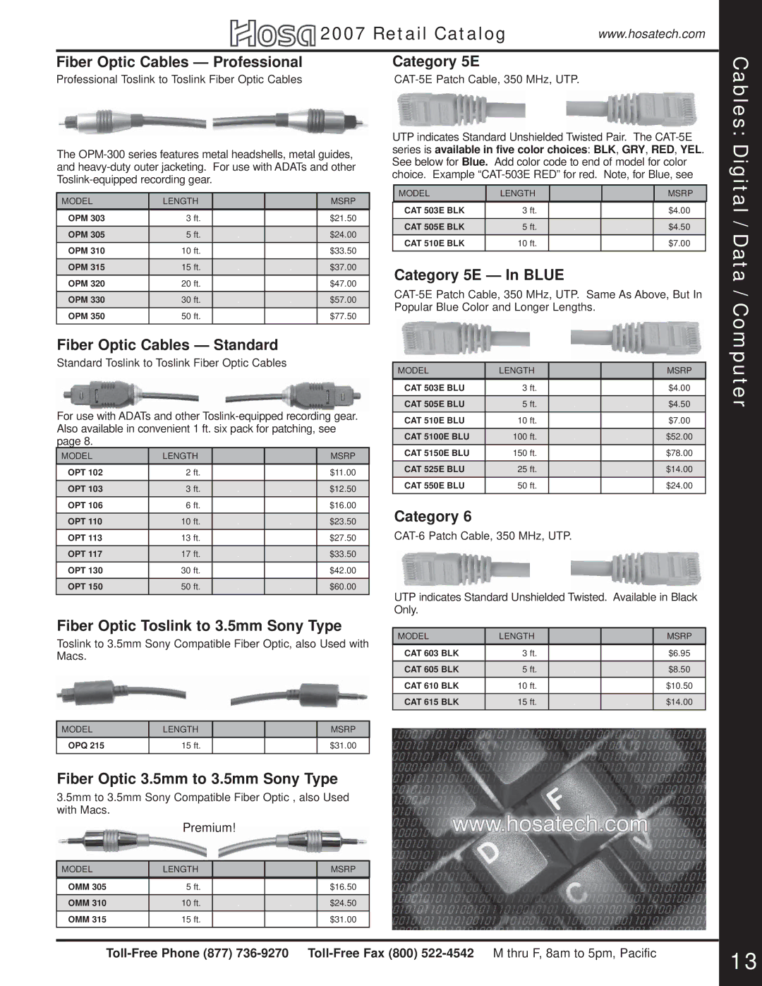 Hosa Technology Audio Digital Solutions manual Digital / Data / Computer 