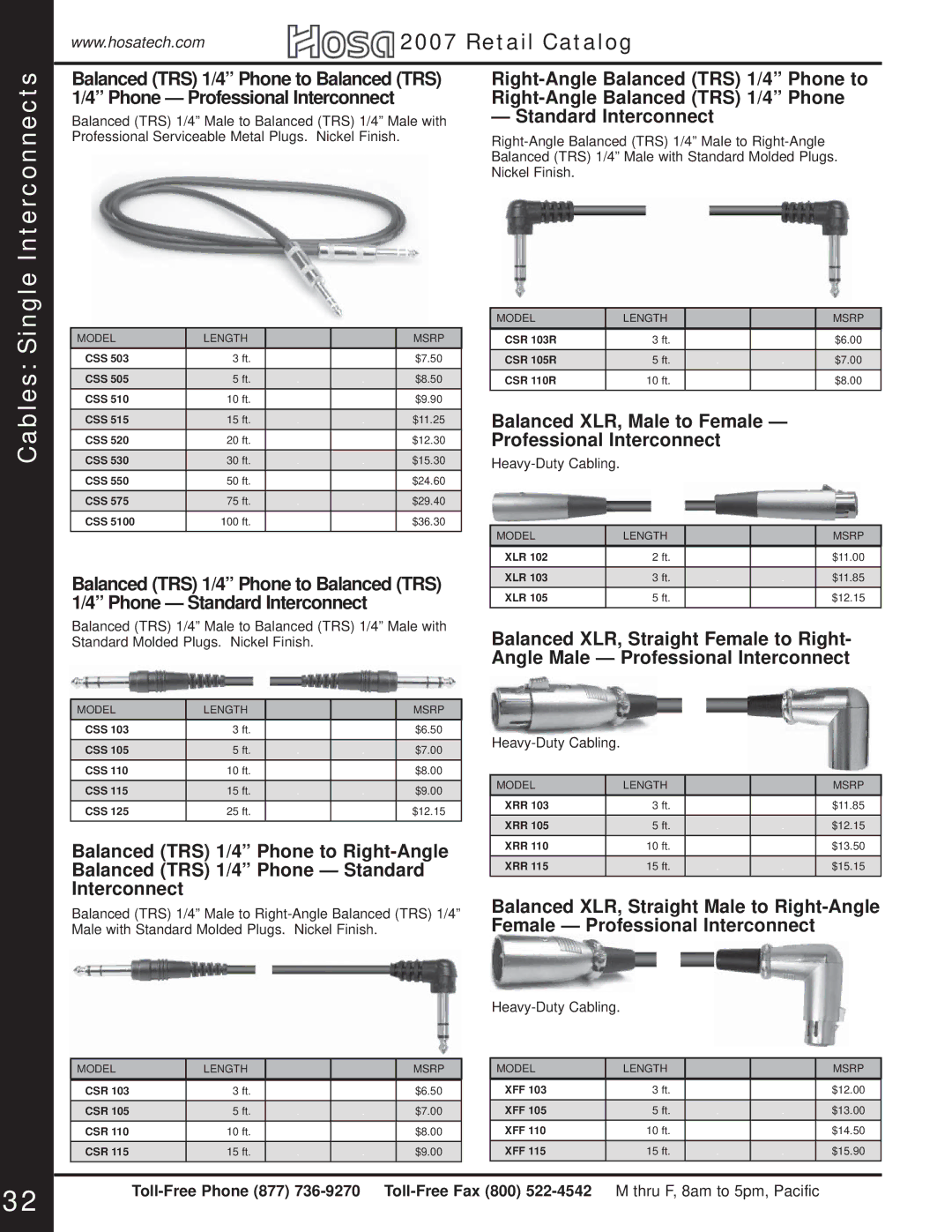 Hosa Technology Audio Digital Solutions manual Right-Angle Balanced TRS 1/4 Phone to 