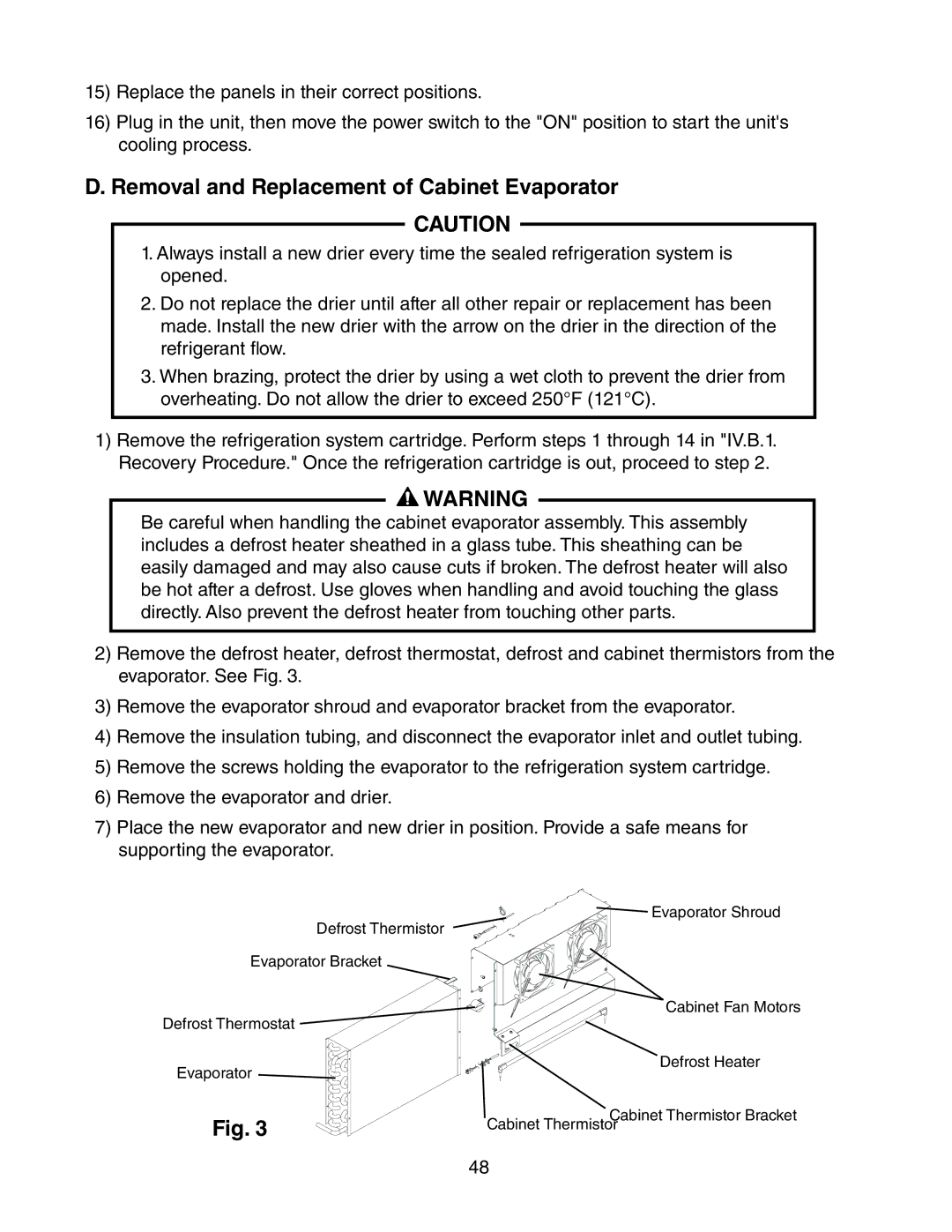 Hoshizaki 73168 service manual Removal and Replacement of Cabinet Evaporator 