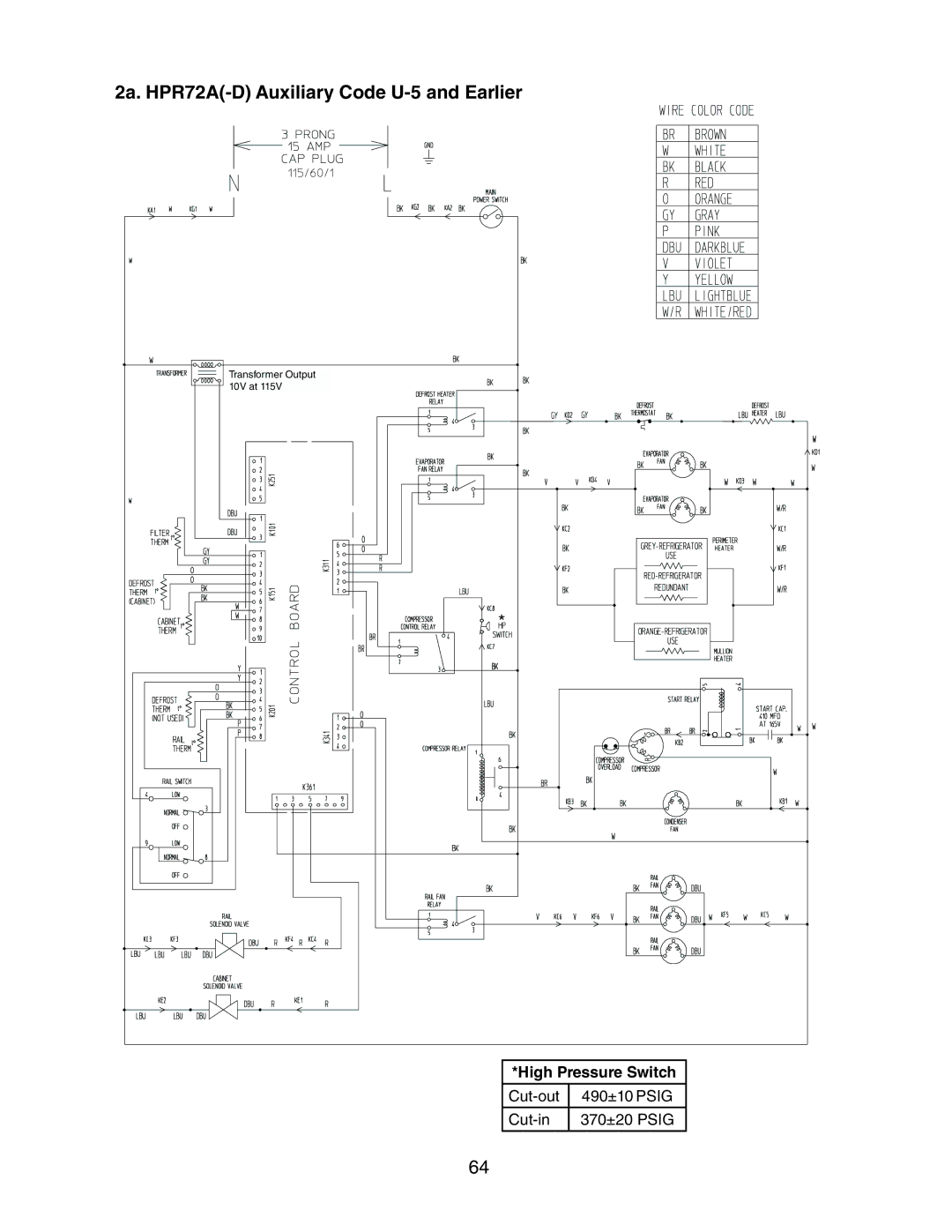 Hoshizaki 73168 service manual 2a. HPR72A-D Auxiliary Code U-5 and Earlier 