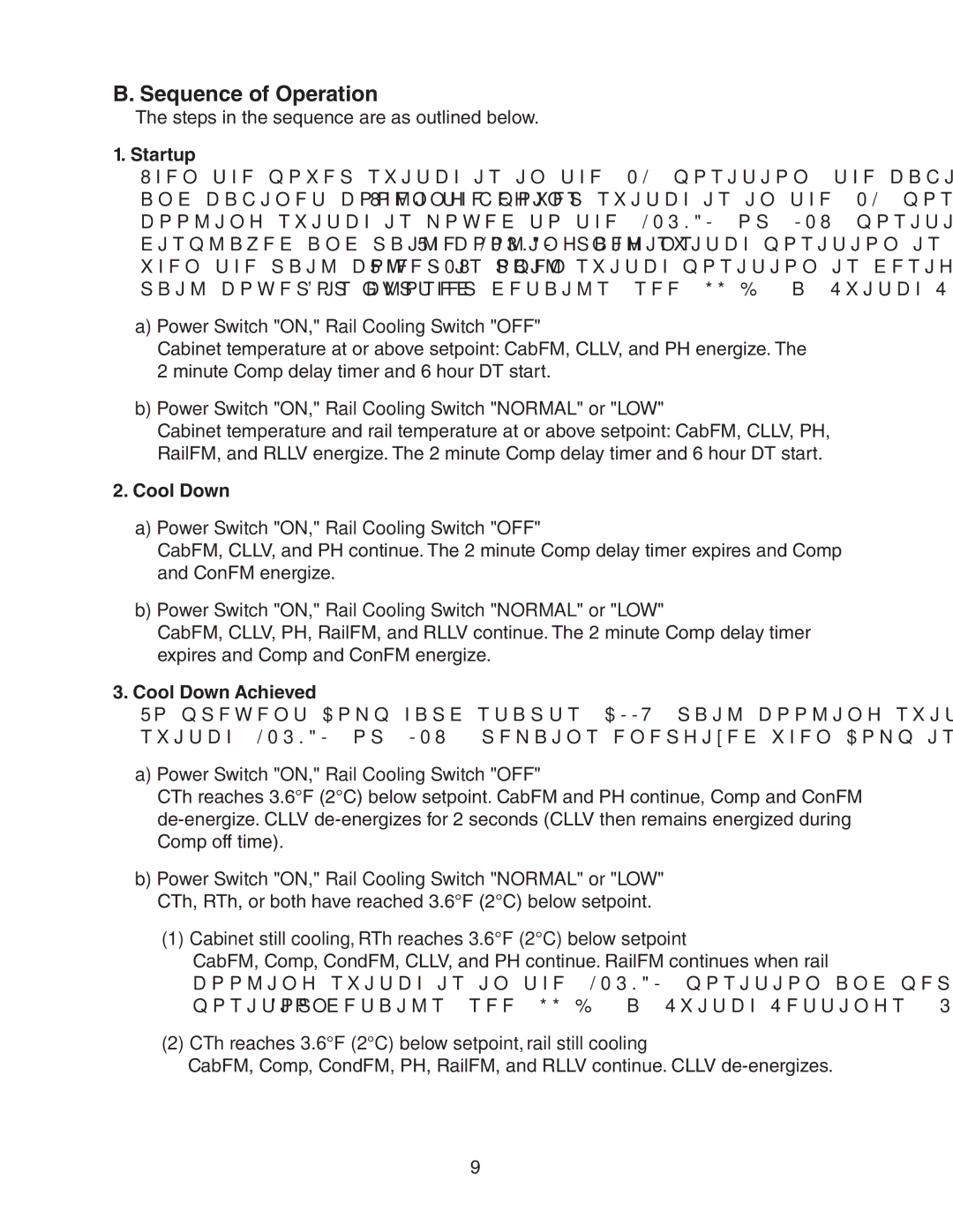 Hoshizaki 73168 service manual Sequence of Operation, Power Switch ON, Rail Cooling Switch OFF 