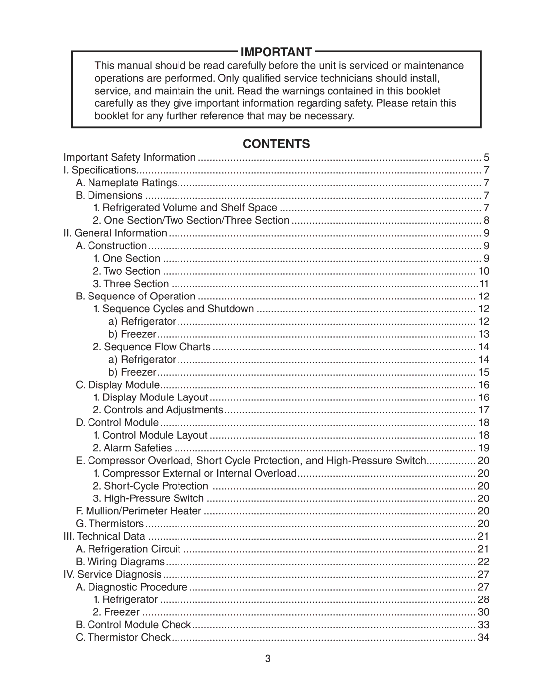 Hoshizaki 73183 service manual Contents 