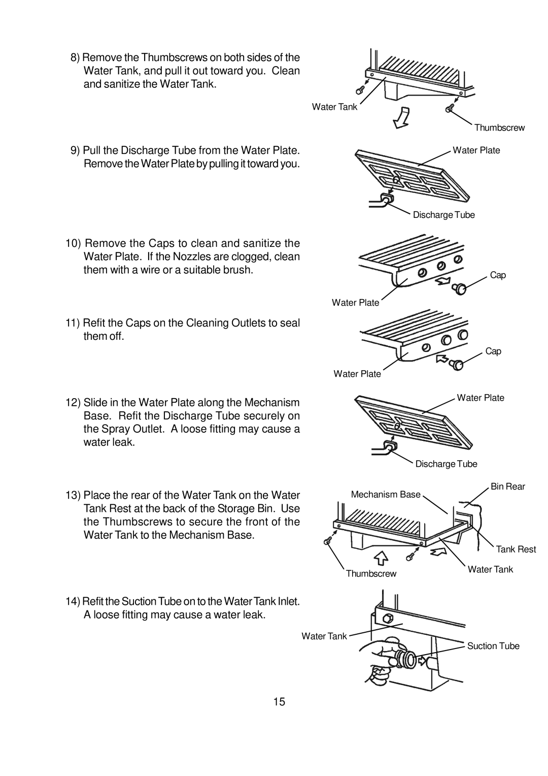 Hoshizaki AM-100BAE, AM-150BWF, AM-150BAF instruction manual Remove the Caps to clean and sanitize 