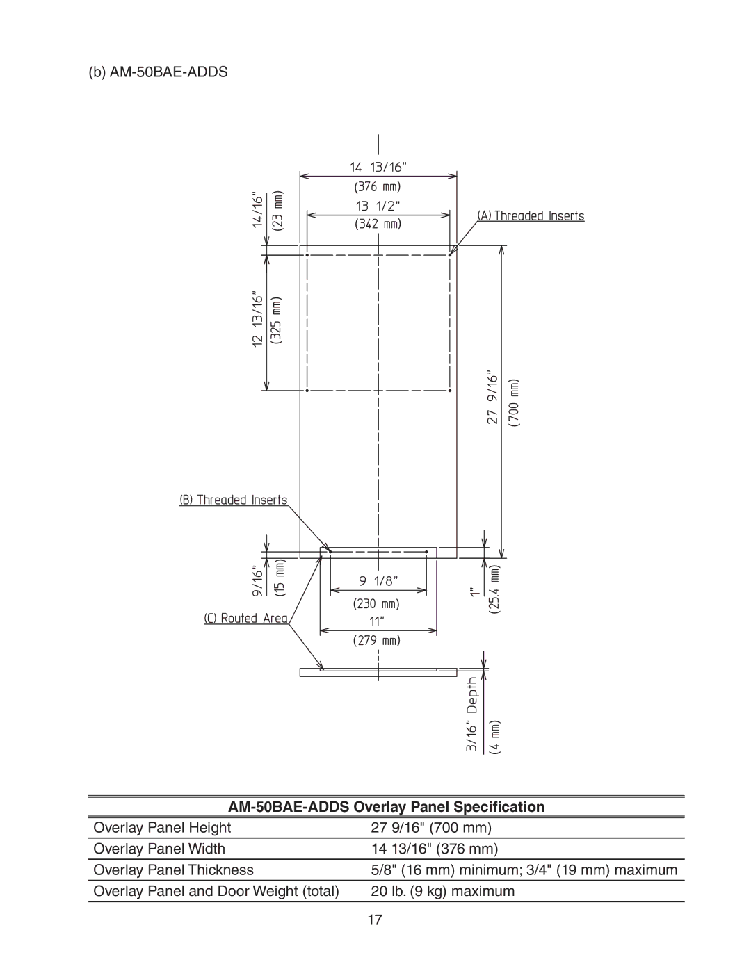 Hoshizaki AM-50BAE-DS instruction manual AM-50BAE-ADDS Overlay Panel Specification 