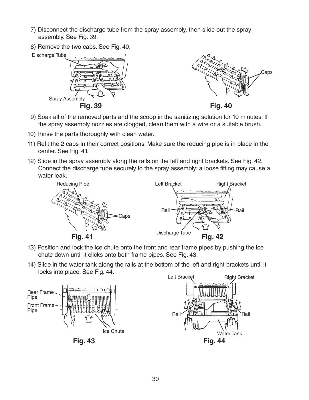 Hoshizaki AM-50BAE-ADDS, AM-50BAE-DS instruction manual Discharge Tube Caps Spray Assembly 