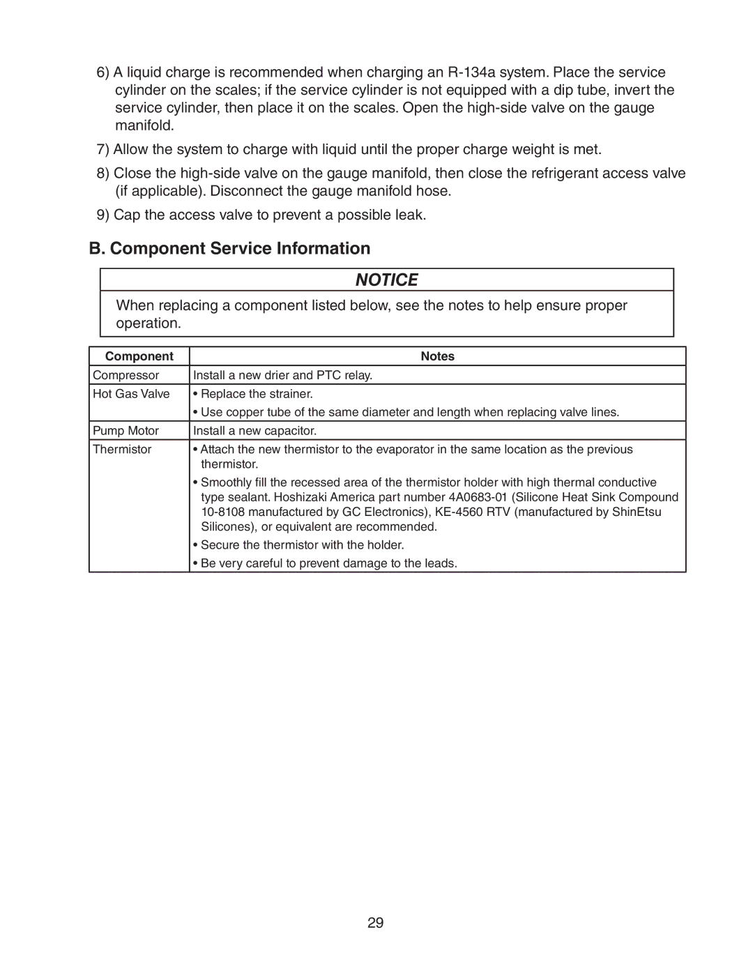 Hoshizaki AM-50BAE-ADDS, AM-50BAE-DS service manual Component Service Information 