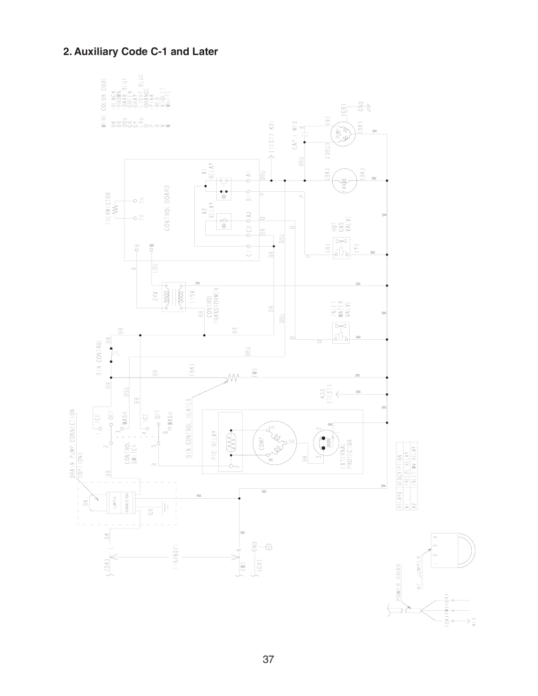 Hoshizaki AM-50BAE-ADDS, AM-50BAE-DS service manual Auxiliary Code C-1 and Later 