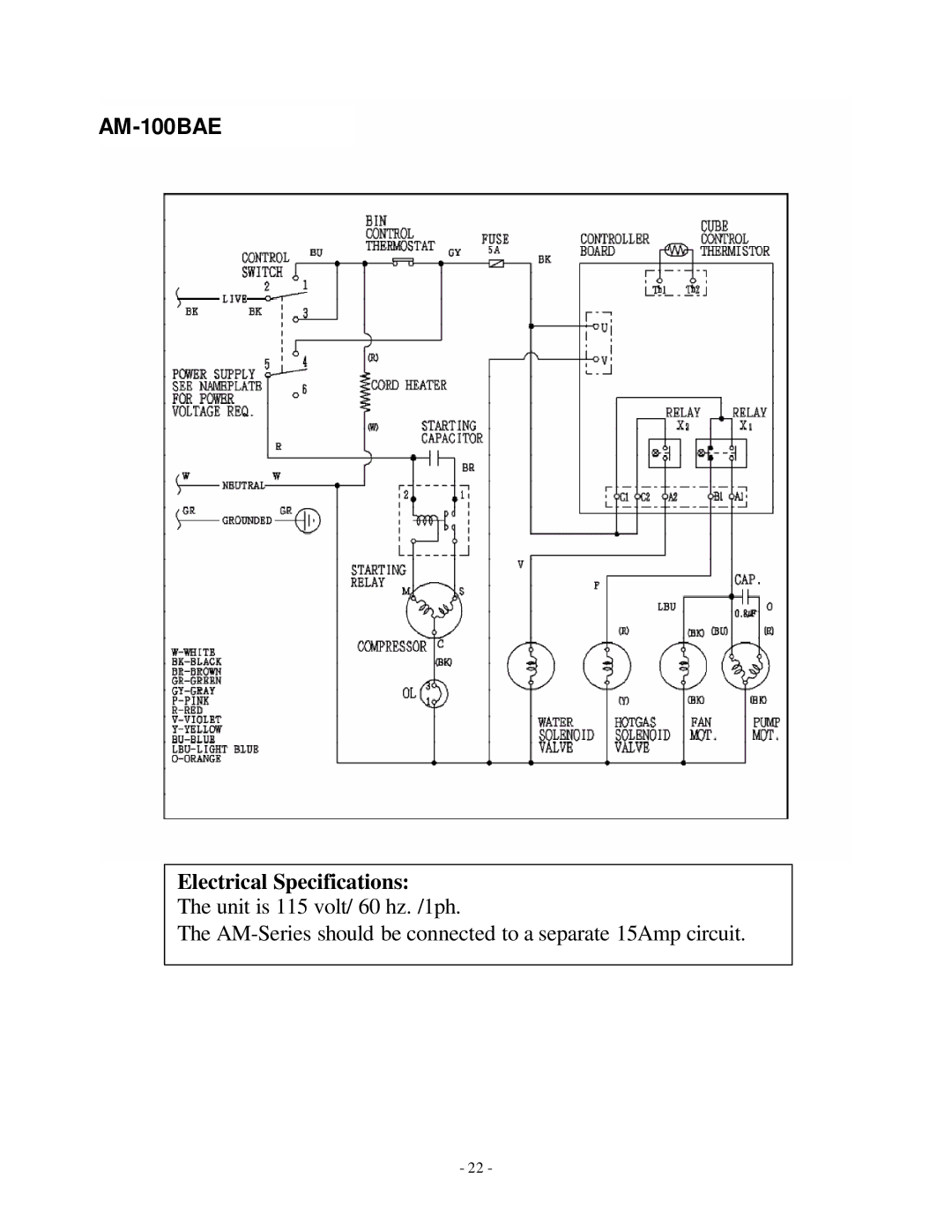 Hoshizaki AM-50BAE manual AM-100BAE 