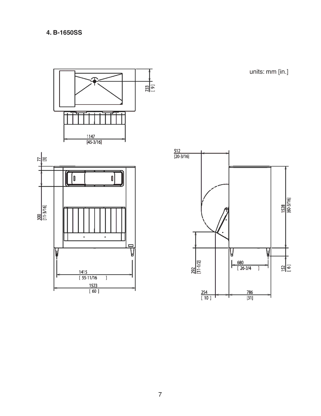 Hoshizaki B-1300SS, B-1650SS, B-1500SS, B-1150SS instruction manual 