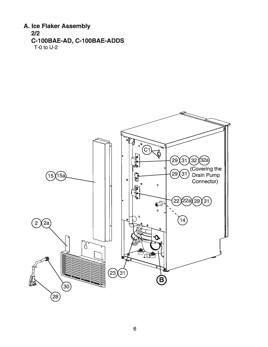 Hoshizaki manual A. Ice Flaker Assembly 2/2 C-100BAE-AD, C-100BAE-ADDS 