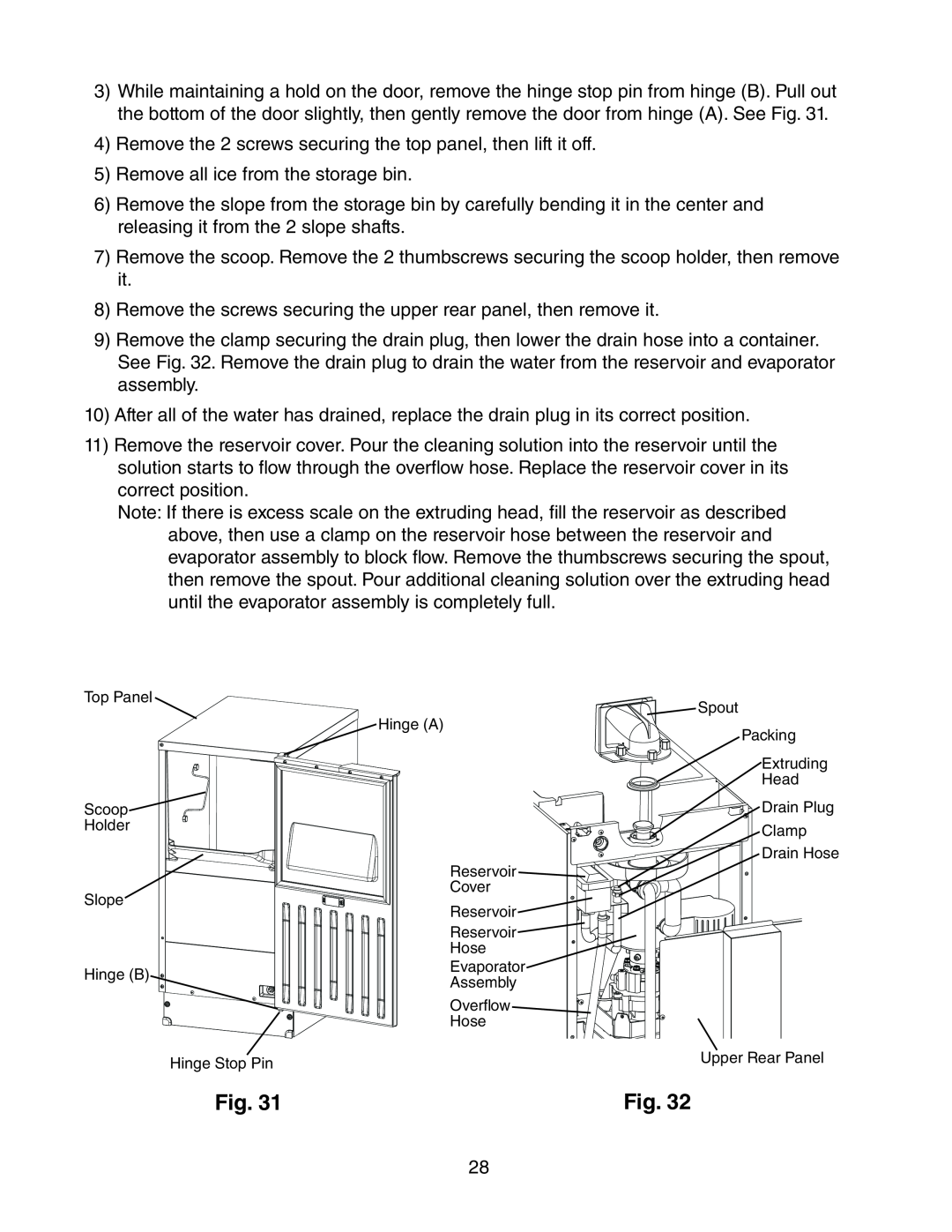 Hoshizaki C-100BAF-DS instruction manual Remove the 2 screws securing the top panel, then lift it off 