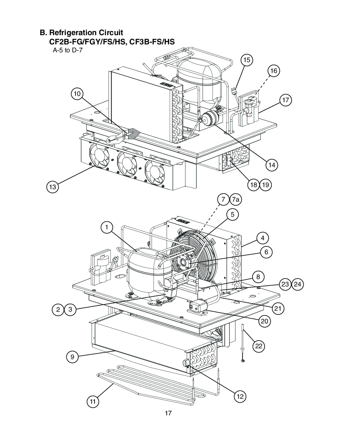 Hoshizaki CR1B-FG/FGY/FS/HS, CR2B-FG/FGY/FS/HS manual Refrigeration Circuit CF2B-FG/FGY/FS/HS, CF3B-FS/HS 