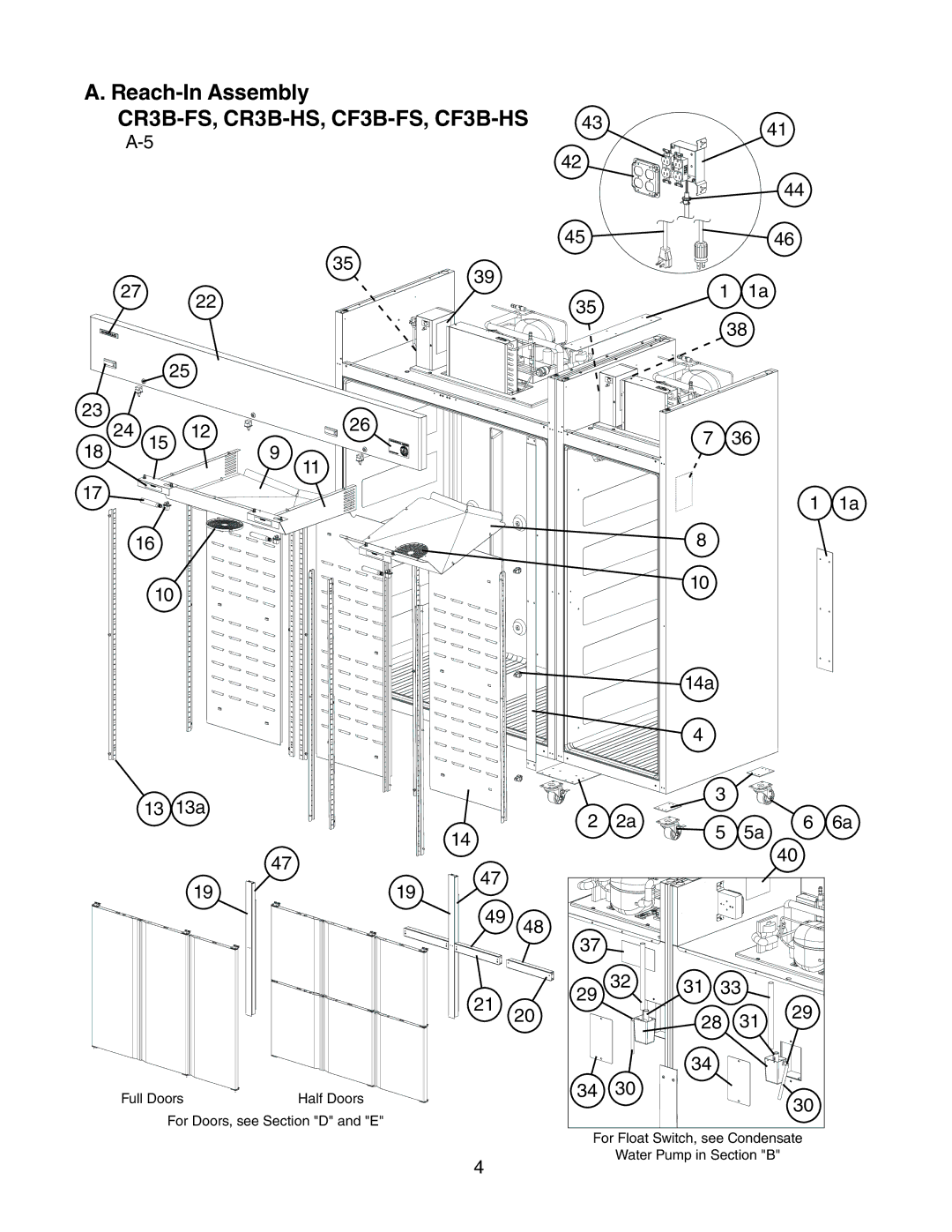 Hoshizaki CR3B-HS, CR3B-FS, CF3B-HS, CF3B-FS manual Reach-In Assembly, 13a 