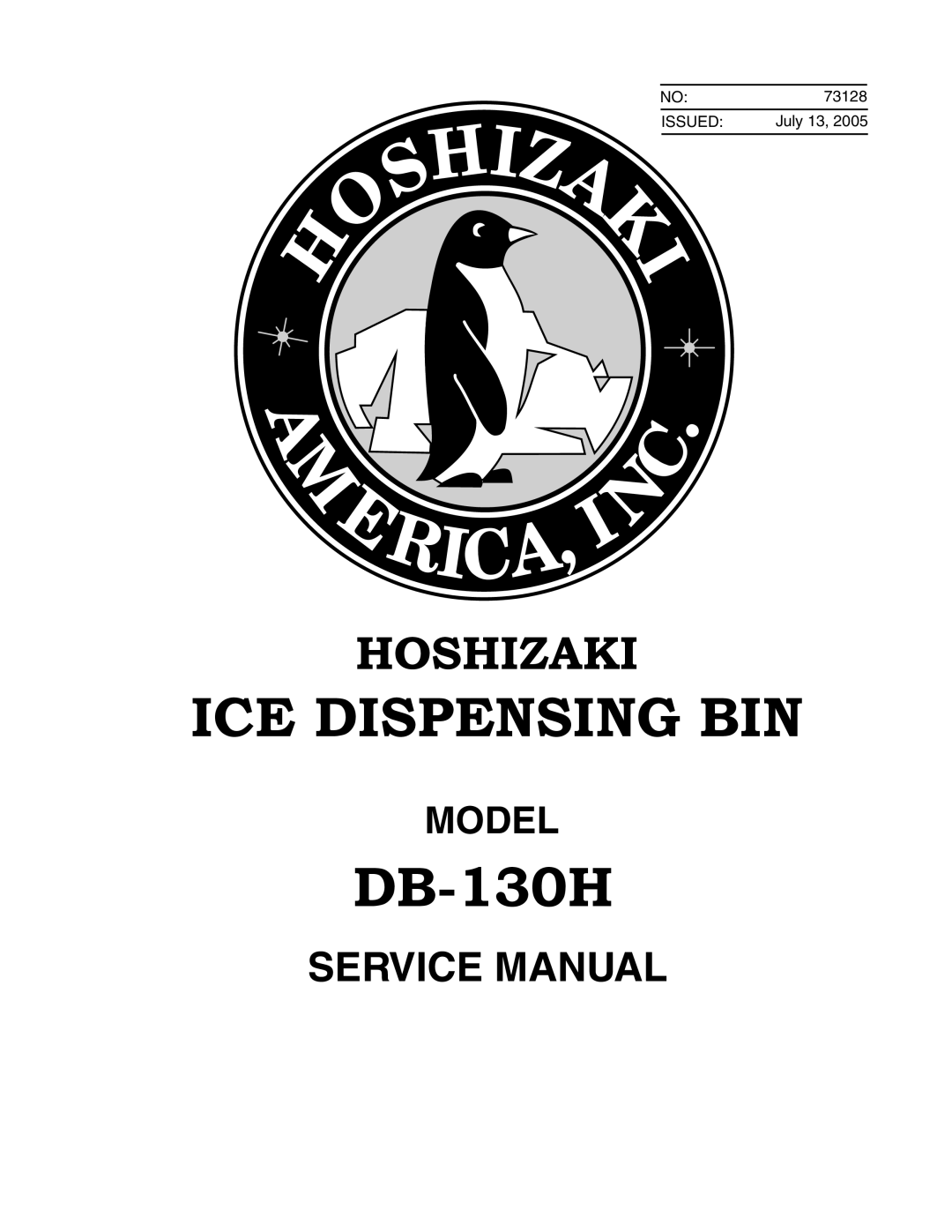 Hoshizaki DB-130H service manual ICE Dispensing BIN 