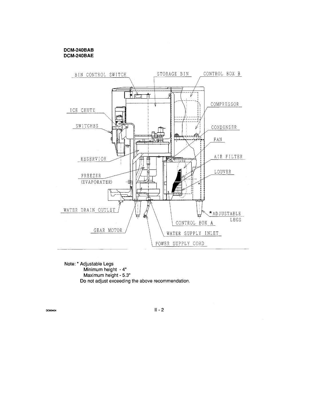 Hoshizaki DCM-240 manual 