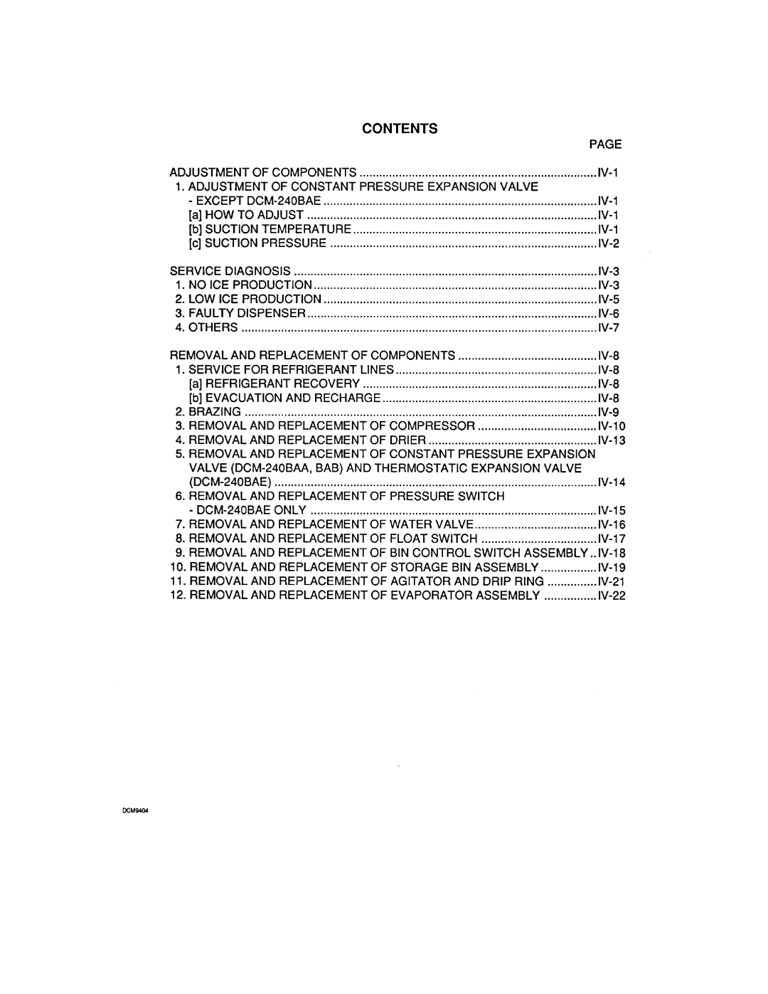 Hoshizaki DCM-240 manual 