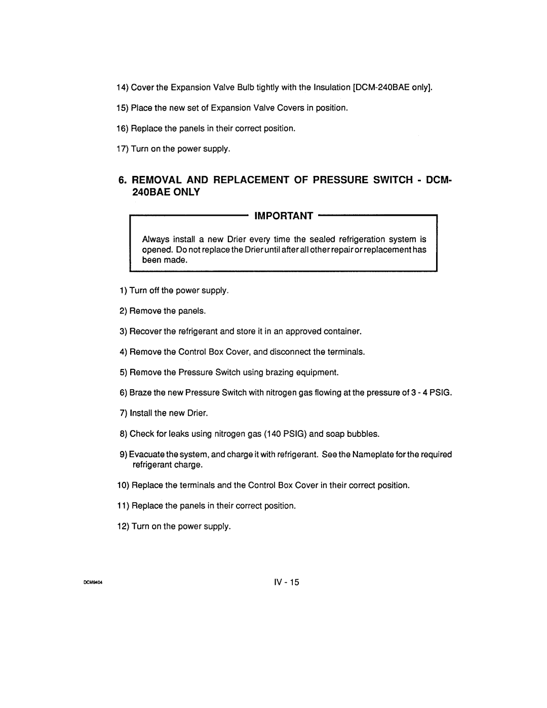 Hoshizaki DCM-240 manual 