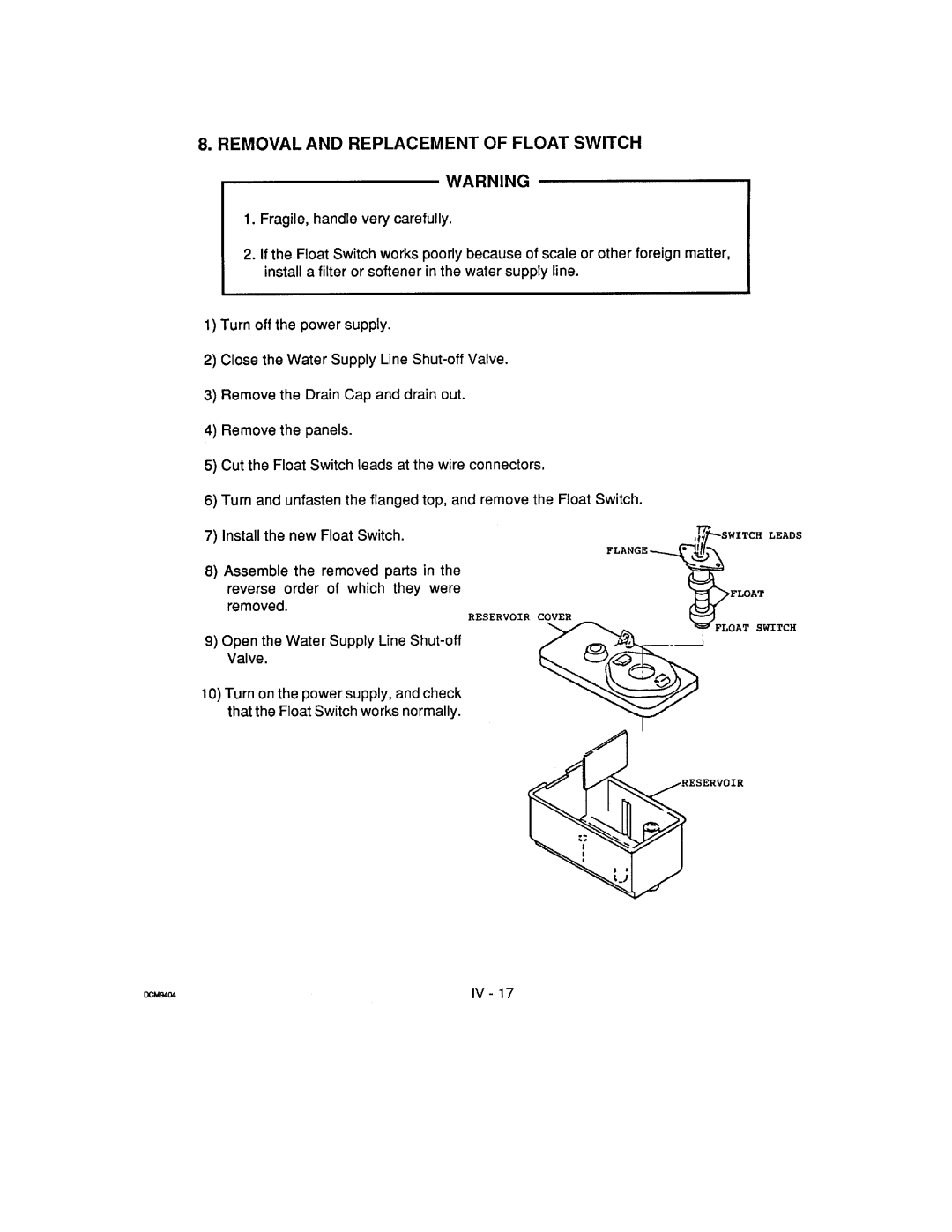 Hoshizaki DCM-240 manual 