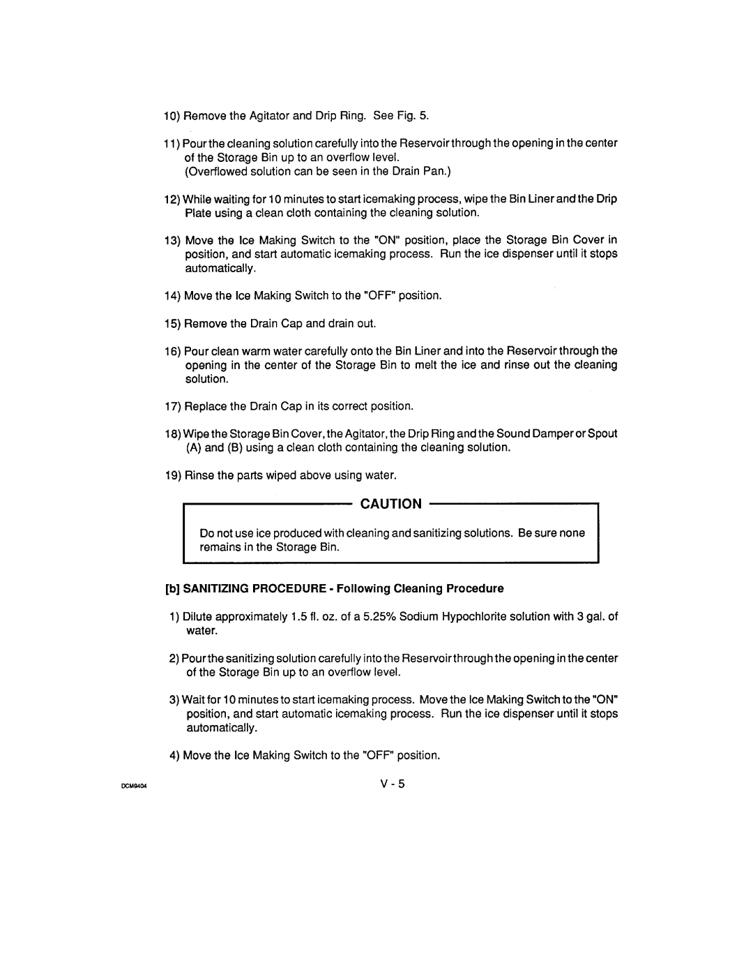 Hoshizaki DCM-240 manual 