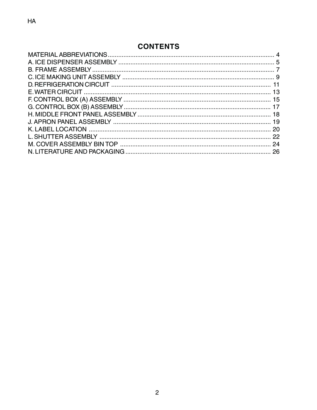 Hoshizaki DCM-270BAH-OS manual Contents 