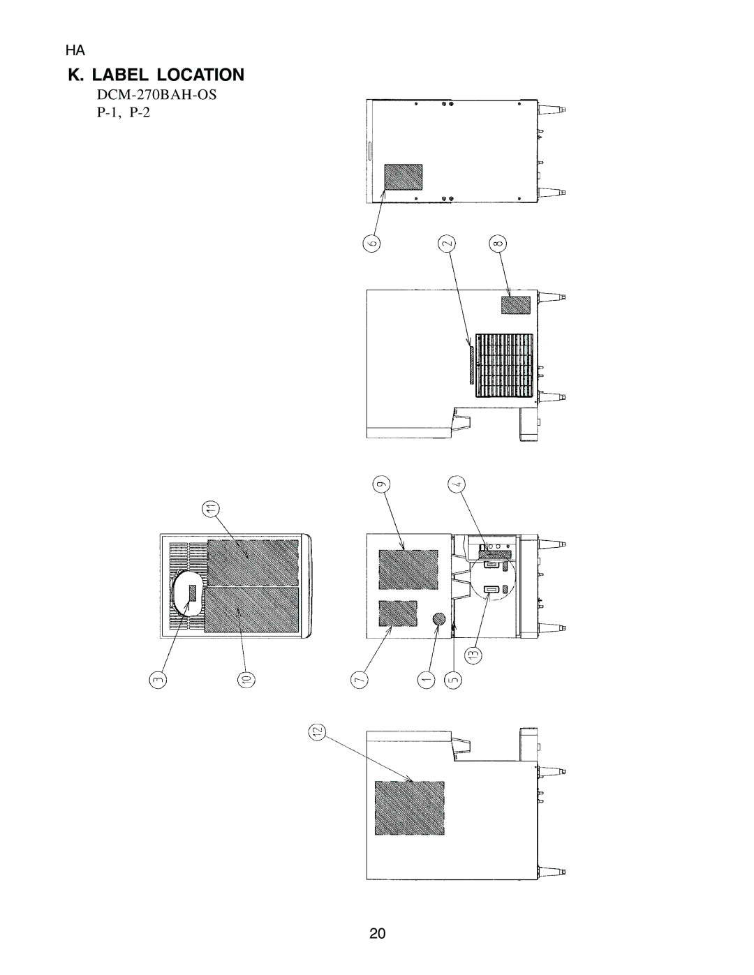 Hoshizaki DCM-270BAH-OS manual Label Location 