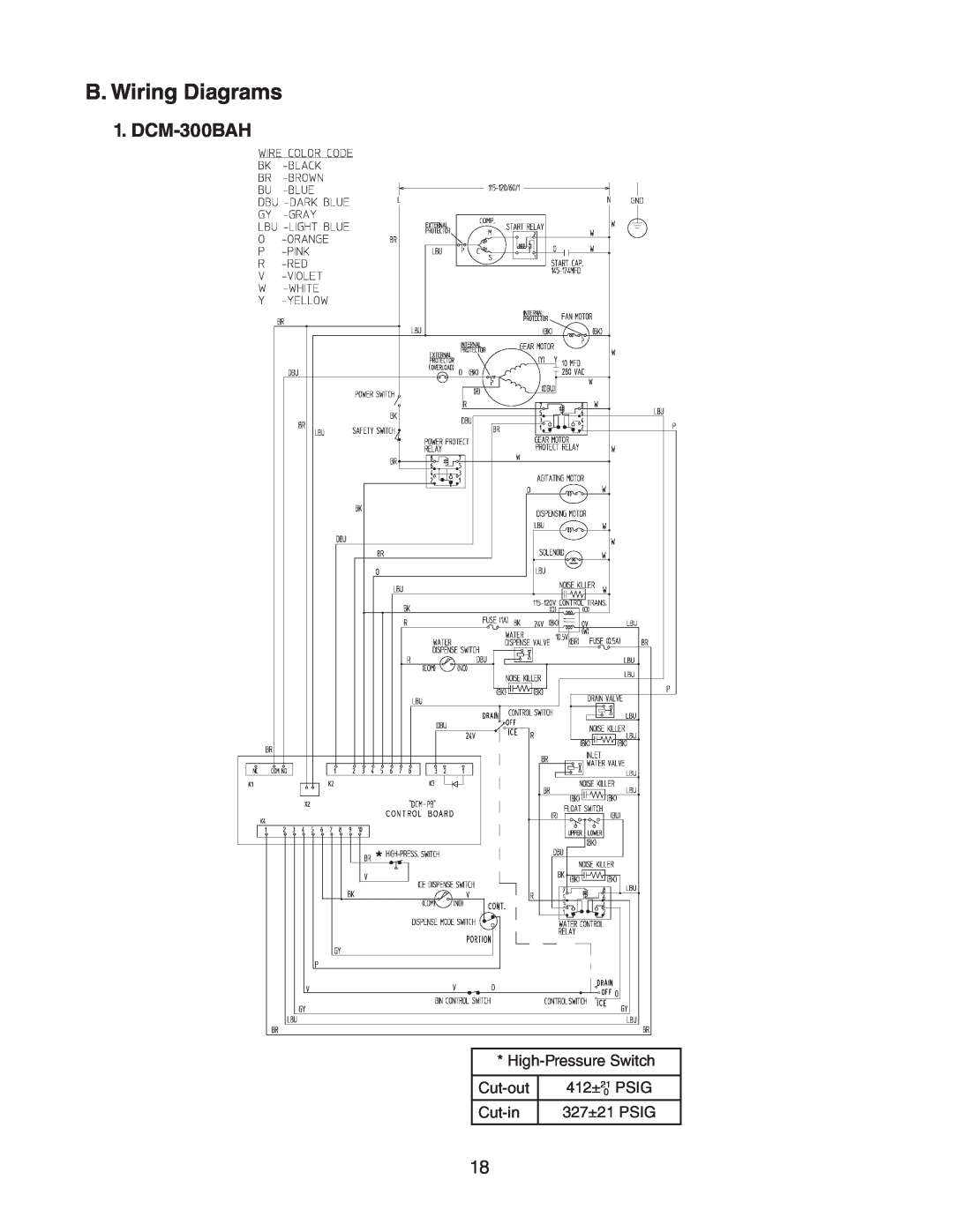 Hoshizaki DCM 300BAH(-OS) service manual B. Wiring Diagrams, DCM-300BAH 