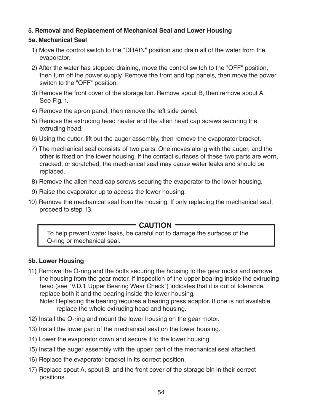 Hoshizaki DCM-500BAH-OS, DCM-500BWH-OS service manual 5b. Lower Housing 