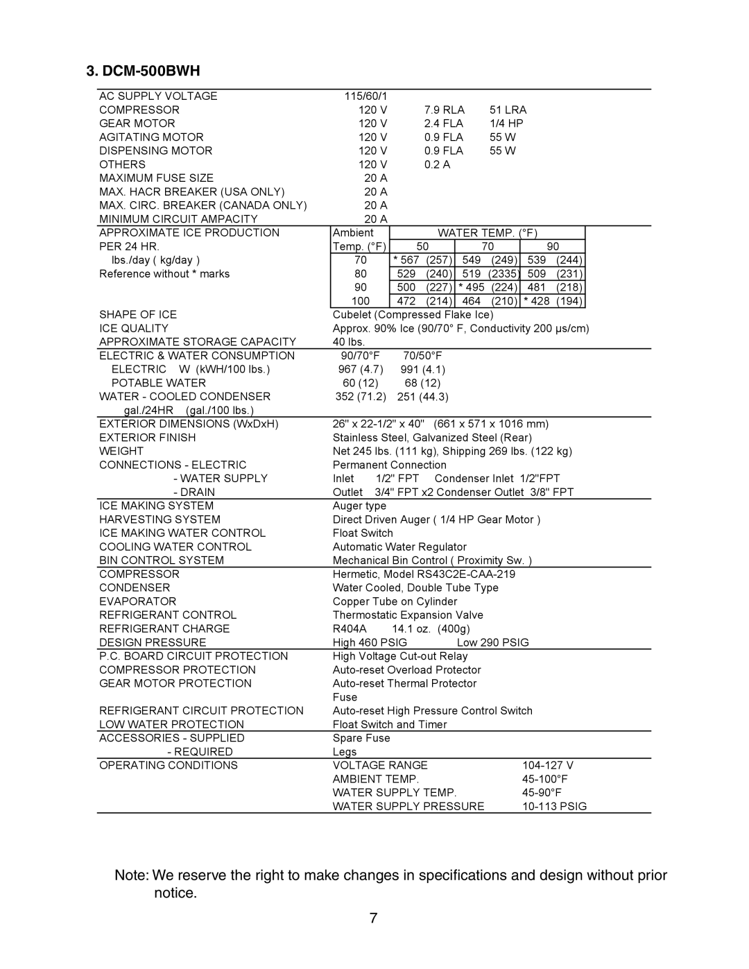 Hoshizaki DCM-500BAH-OS, DCM-500BWH-OS service manual Water TEMP. F 