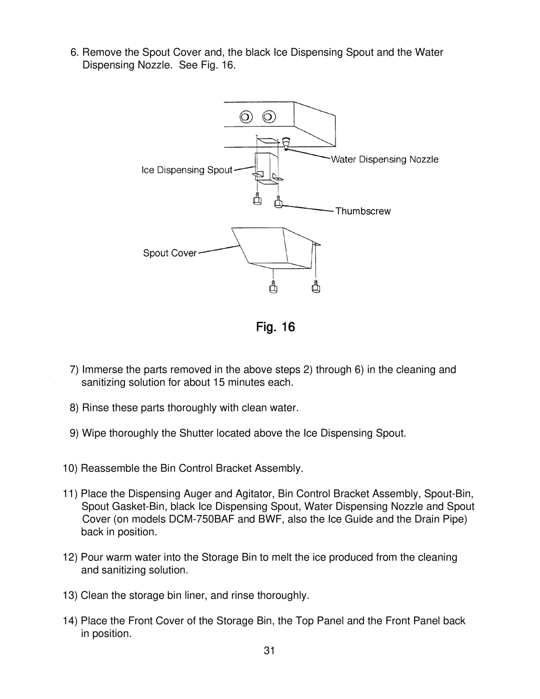 Hoshizaki DCM_500BAF, DCM-500BWF, DMB-750BAF, DMC-750BWF instruction manual 