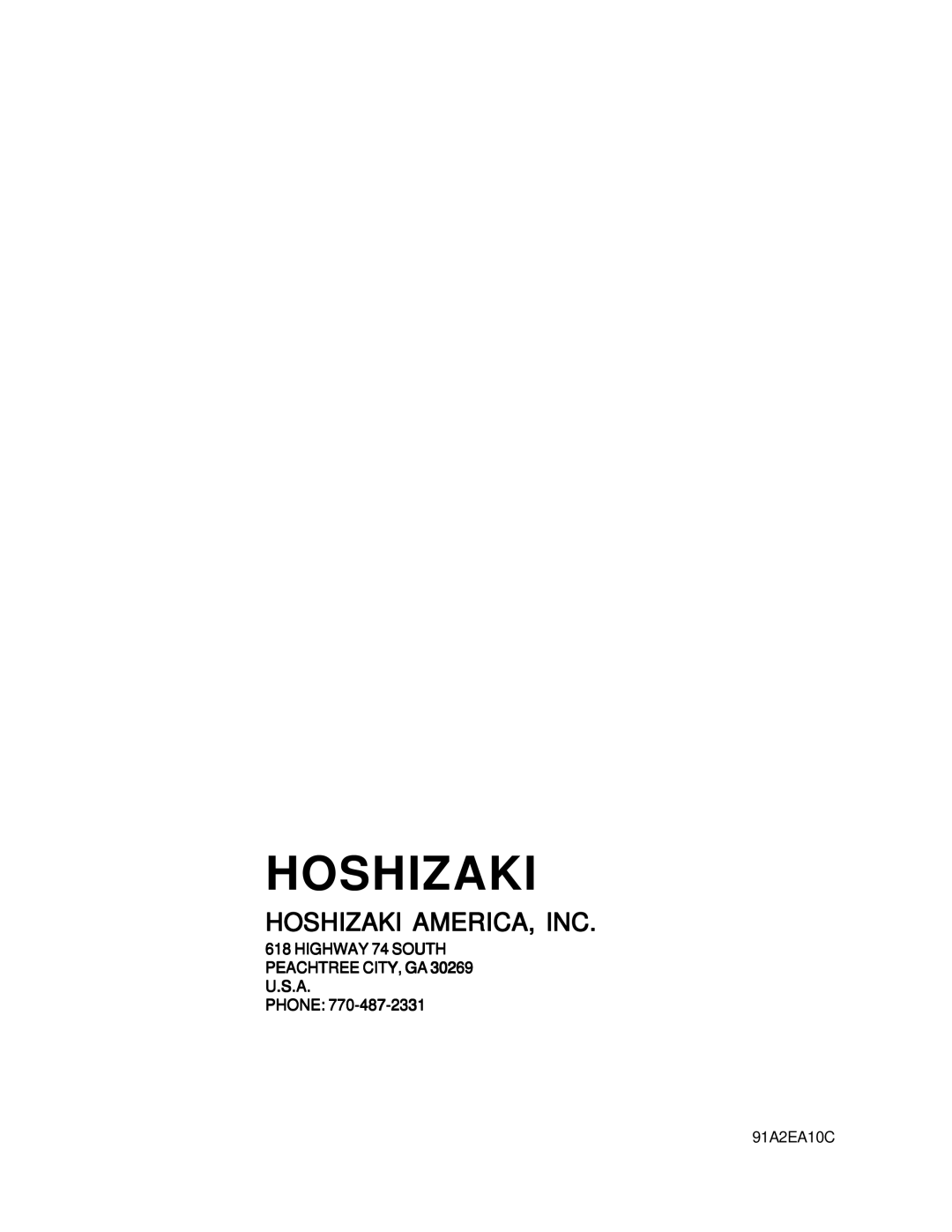 Hoshizaki DMC-750BWF, DCM-500BWF, DMB-750BAF, DCM_500BAF instruction manual Hoshizaki 