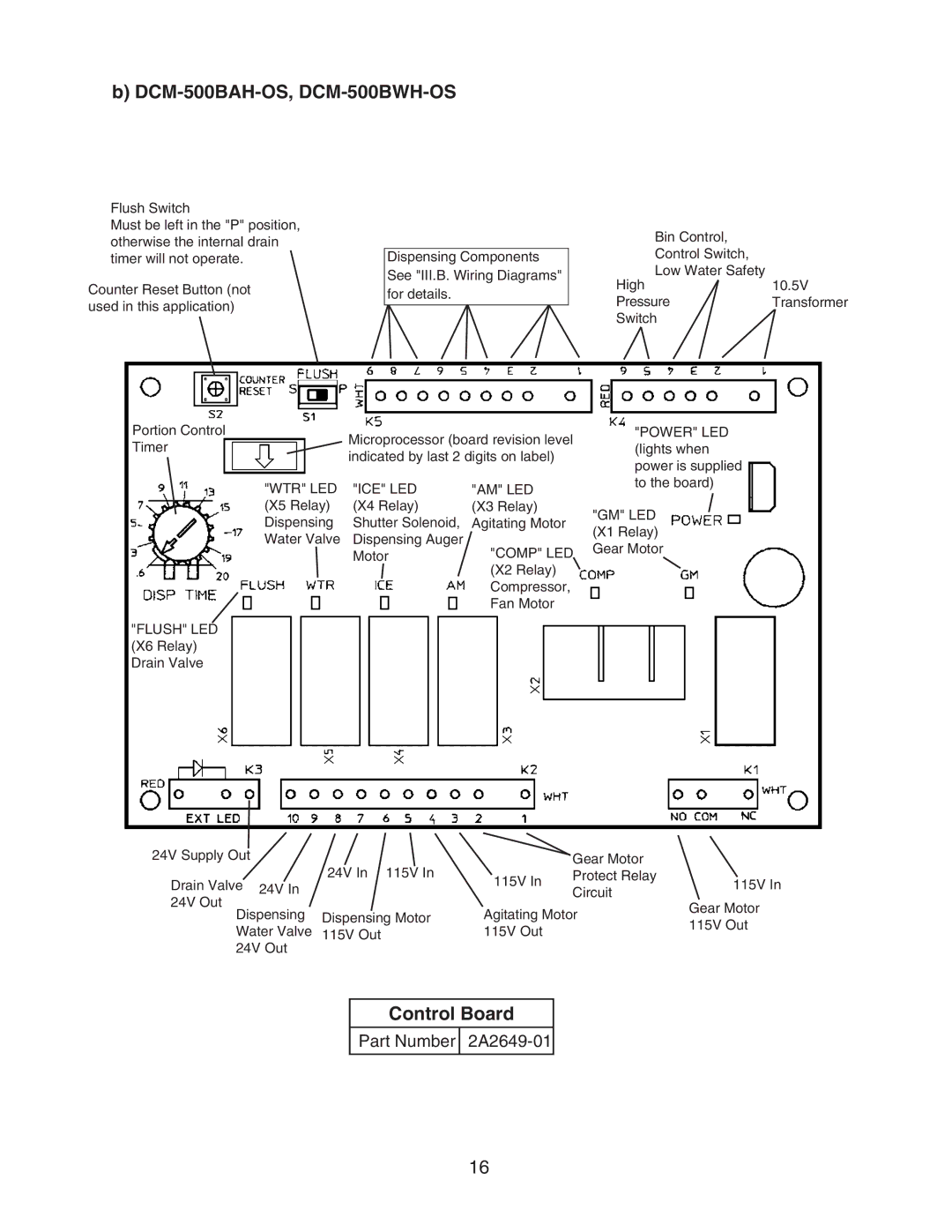 Hoshizaki DCM-500BWH-OS service manual Part Number 2A2649-01 