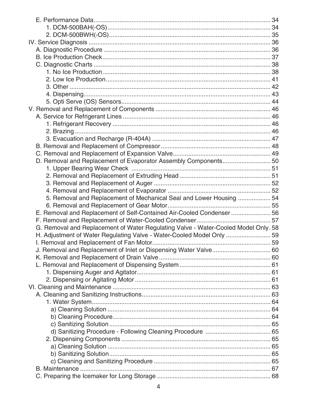 Hoshizaki DCM-500BWH-OS service manual 