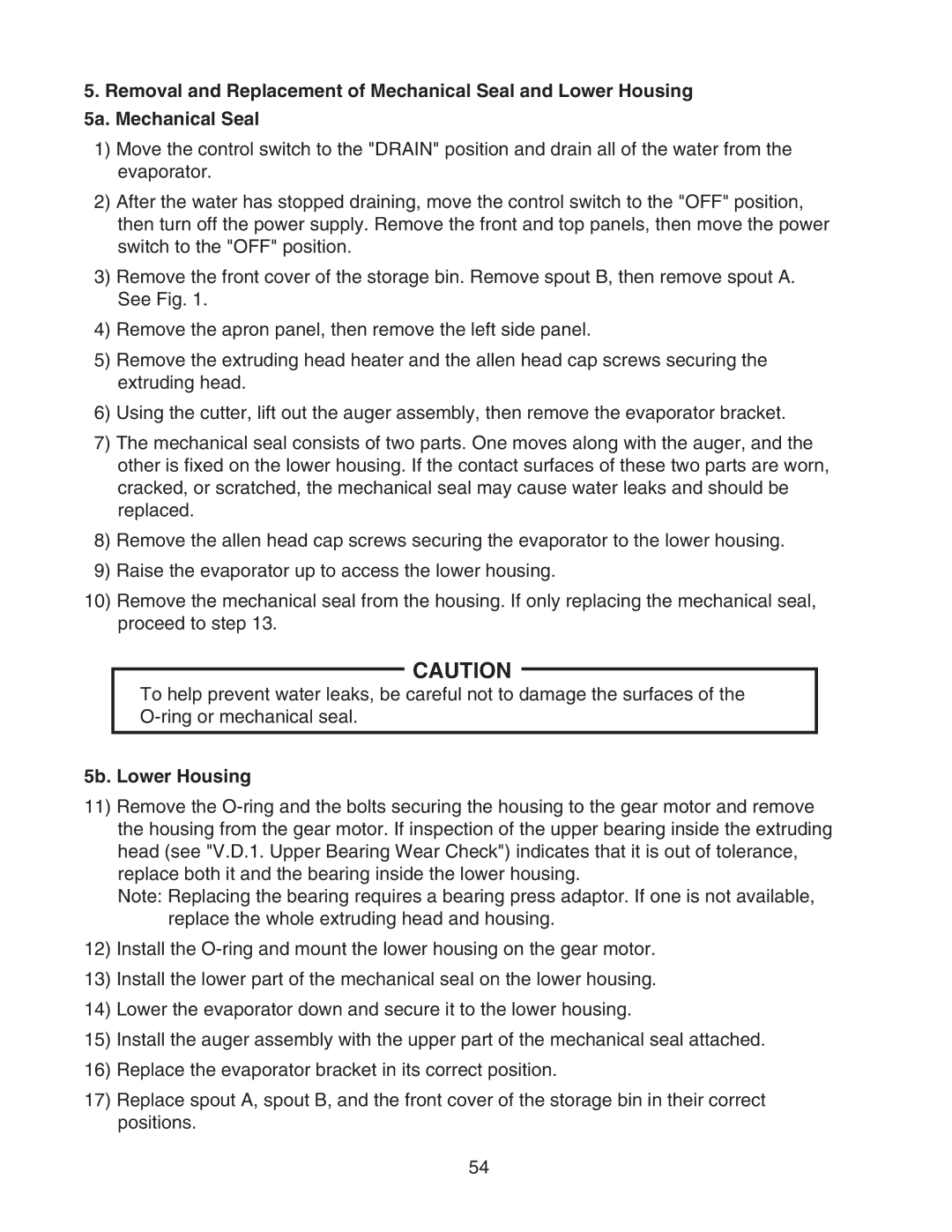 Hoshizaki DCM-500BWH-OS service manual 5b. Lower Housing 