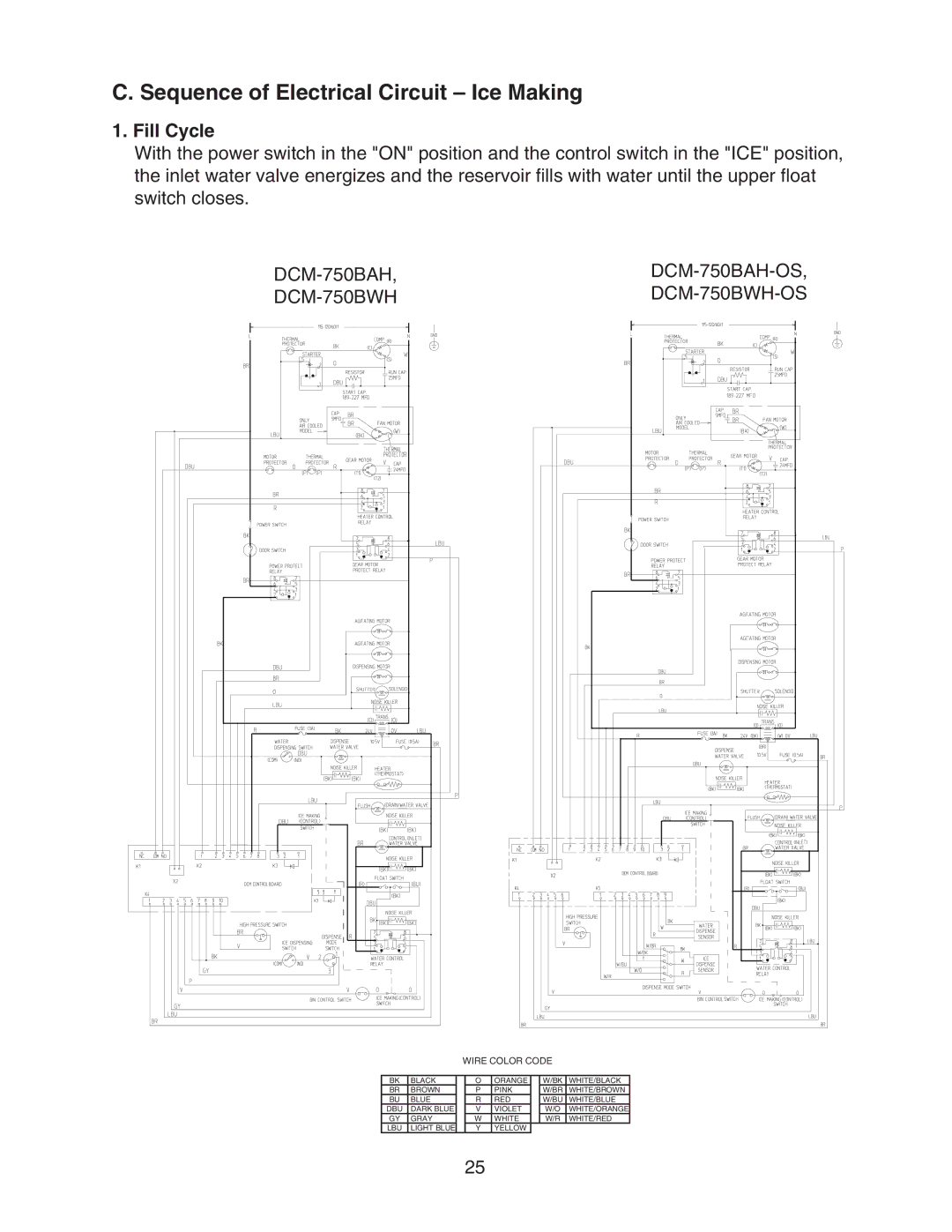 Hoshizaki DCM-750BAH-OS service manual Sequence of Electrical Circuit Ice Making, DCM-750BWH-OS 