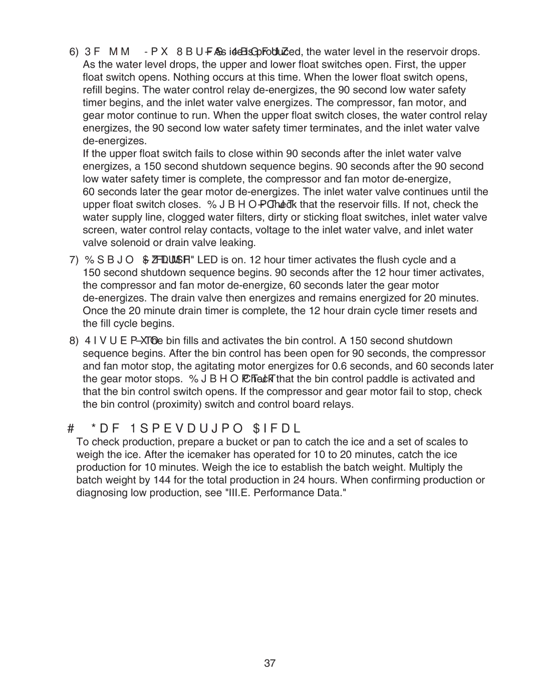 Hoshizaki DCM-750BAH-OS, DCM-750BWH-OS service manual Ice Production Check 