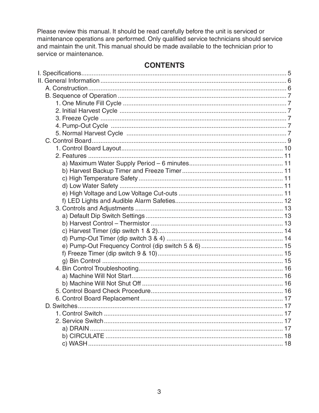 Hoshizaki DKM-500BAH service manual Contents 