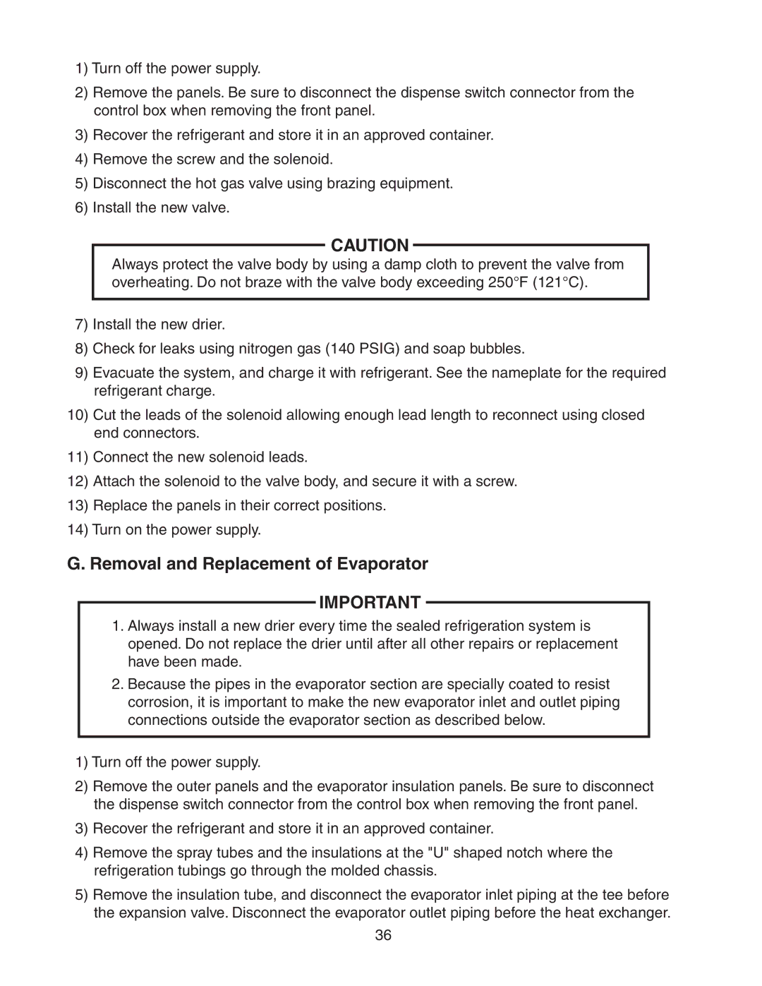 Hoshizaki DKM-500BAH service manual Removal and Replacement of Evaporator 