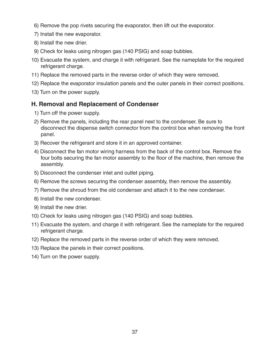 Hoshizaki DKM-500BAH service manual Removal and Replacement of Condenser 