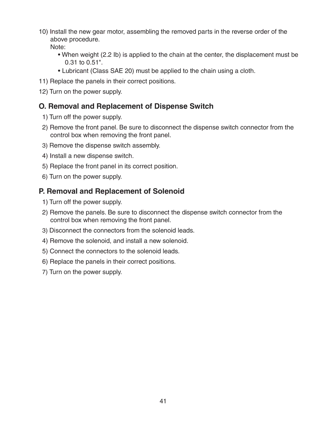 Hoshizaki DKM-500BAH service manual Removal and Replacement of Dispense Switch, Removal and Replacement of Solenoid 