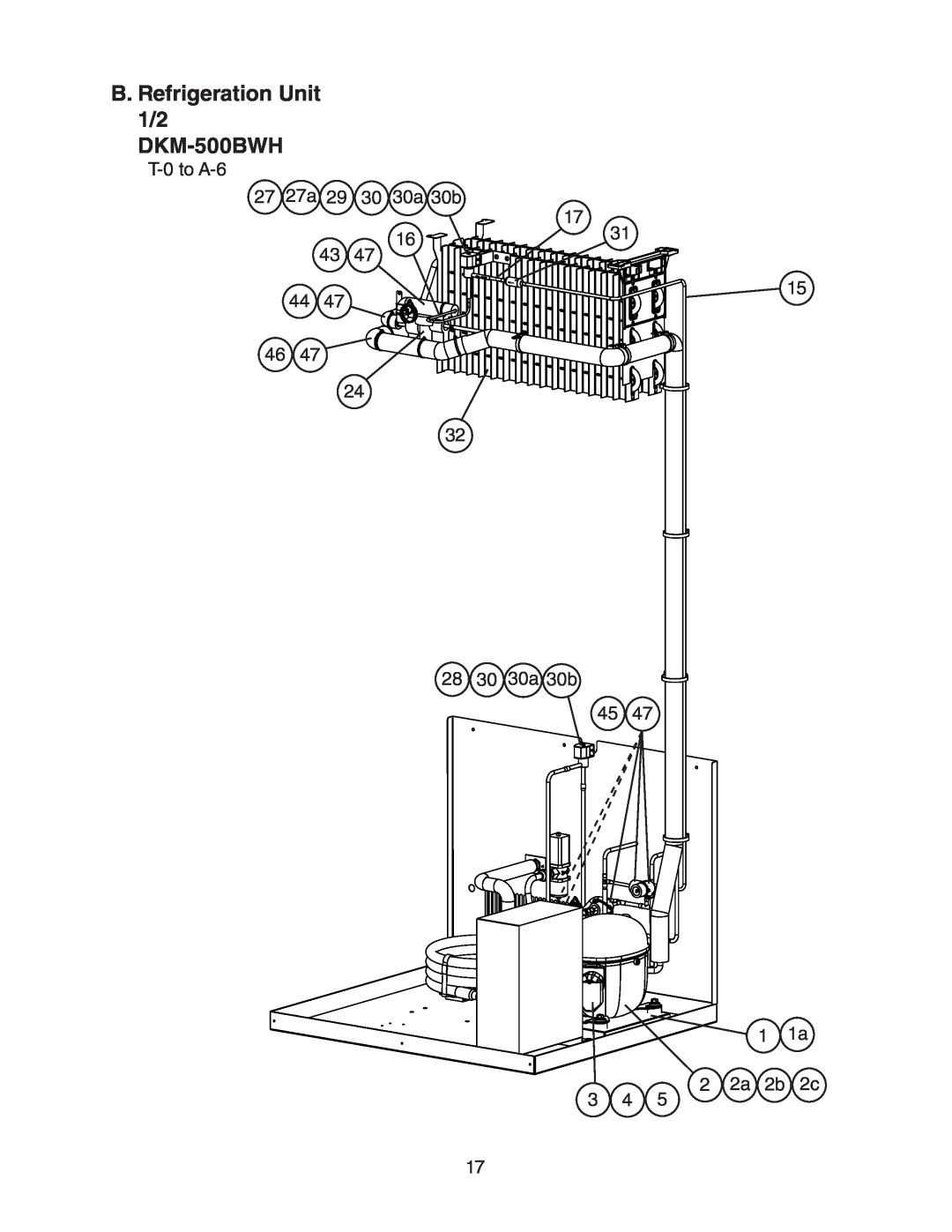 Hoshizaki manual B. Refrigeration Unit 1/2 DKM-500BWH 