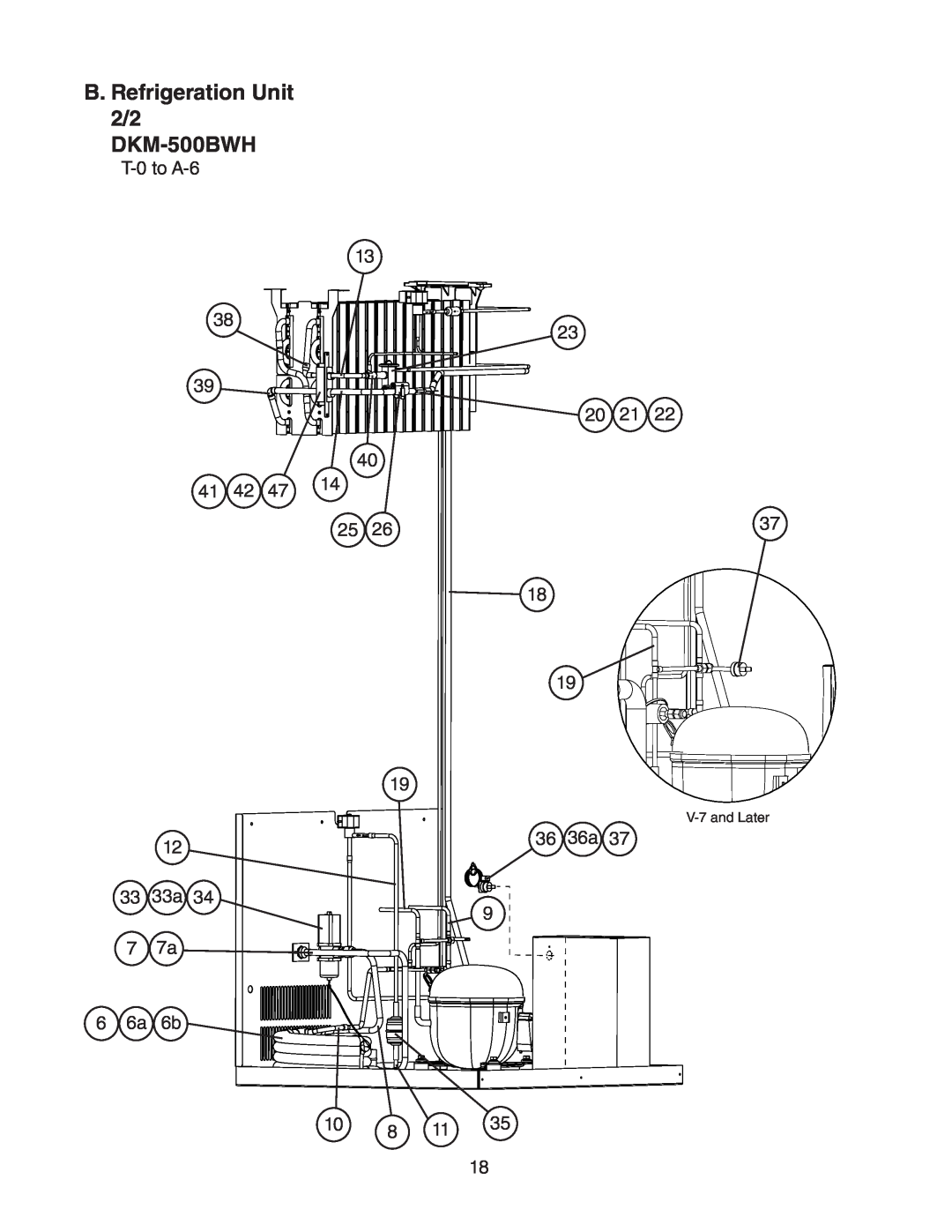 Hoshizaki manual B. Refrigeration Unit 2/2 DKM-500BWH 