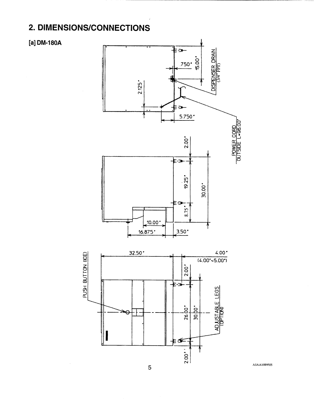 Hoshizaki DM-180AX, DM-180A8, DM-180A6 manual 