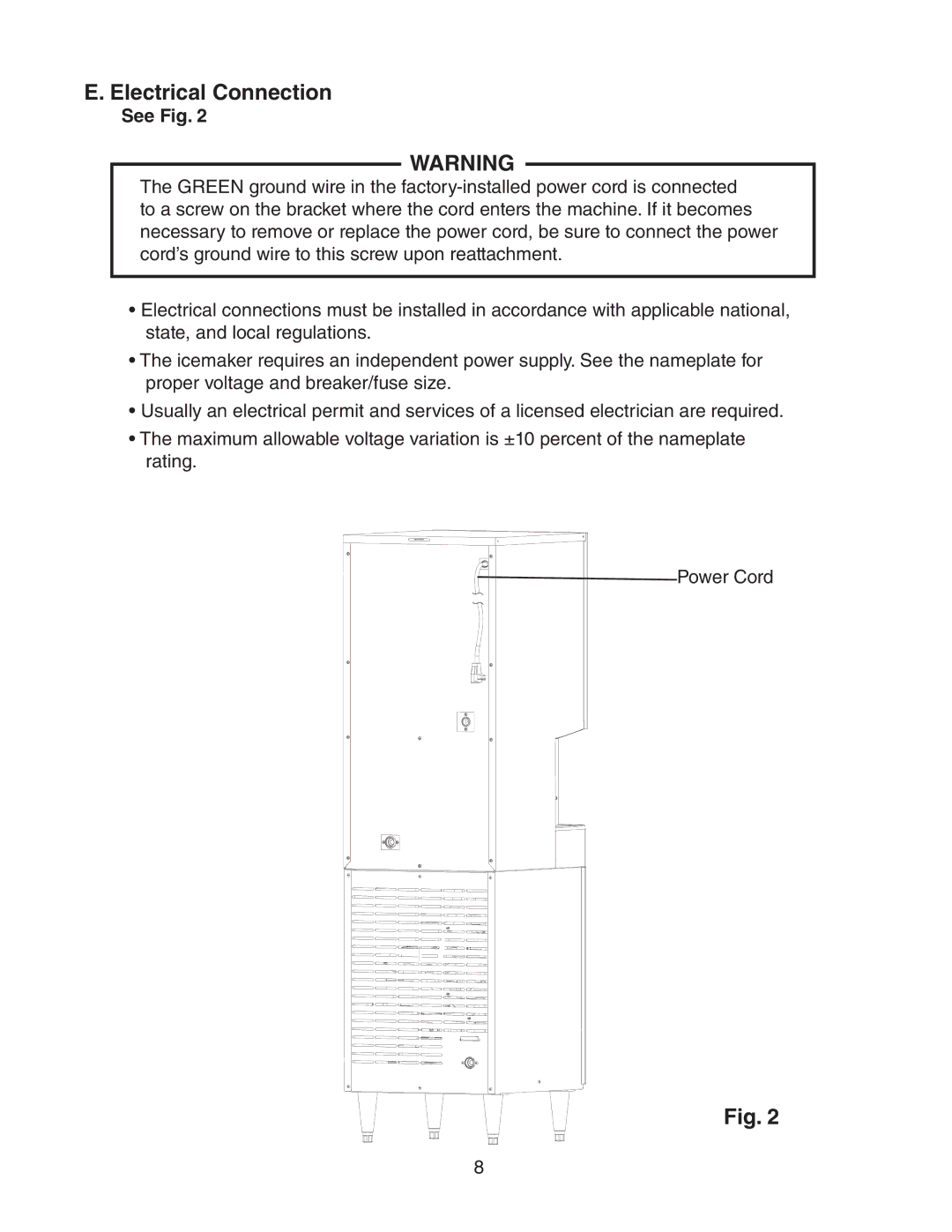 Hoshizaki DT-400BAH-OS instruction manual Electrical Connection 